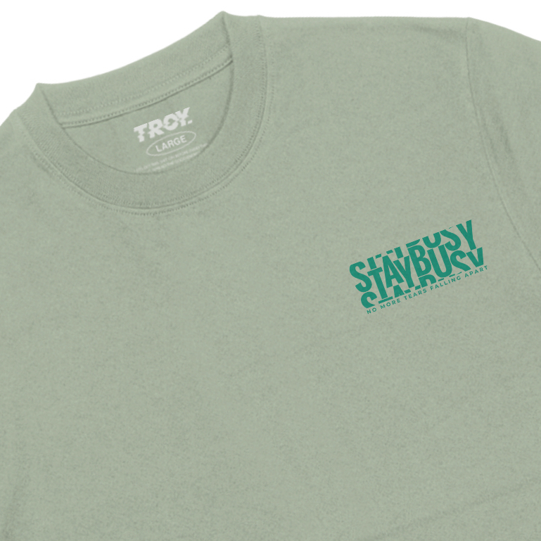 Troy Company Tshirt Sage Green Rolling Text - Kaos Lengan Pendek Kaos Hijau Sage MTD 3153