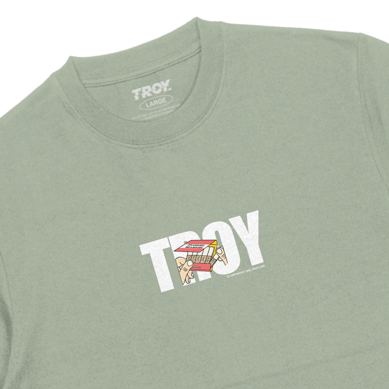 Troy Company T-shirt Sage Green Candy Bar - Kaos Lengan Pendek Kaos Hijau Sage MTD 2734