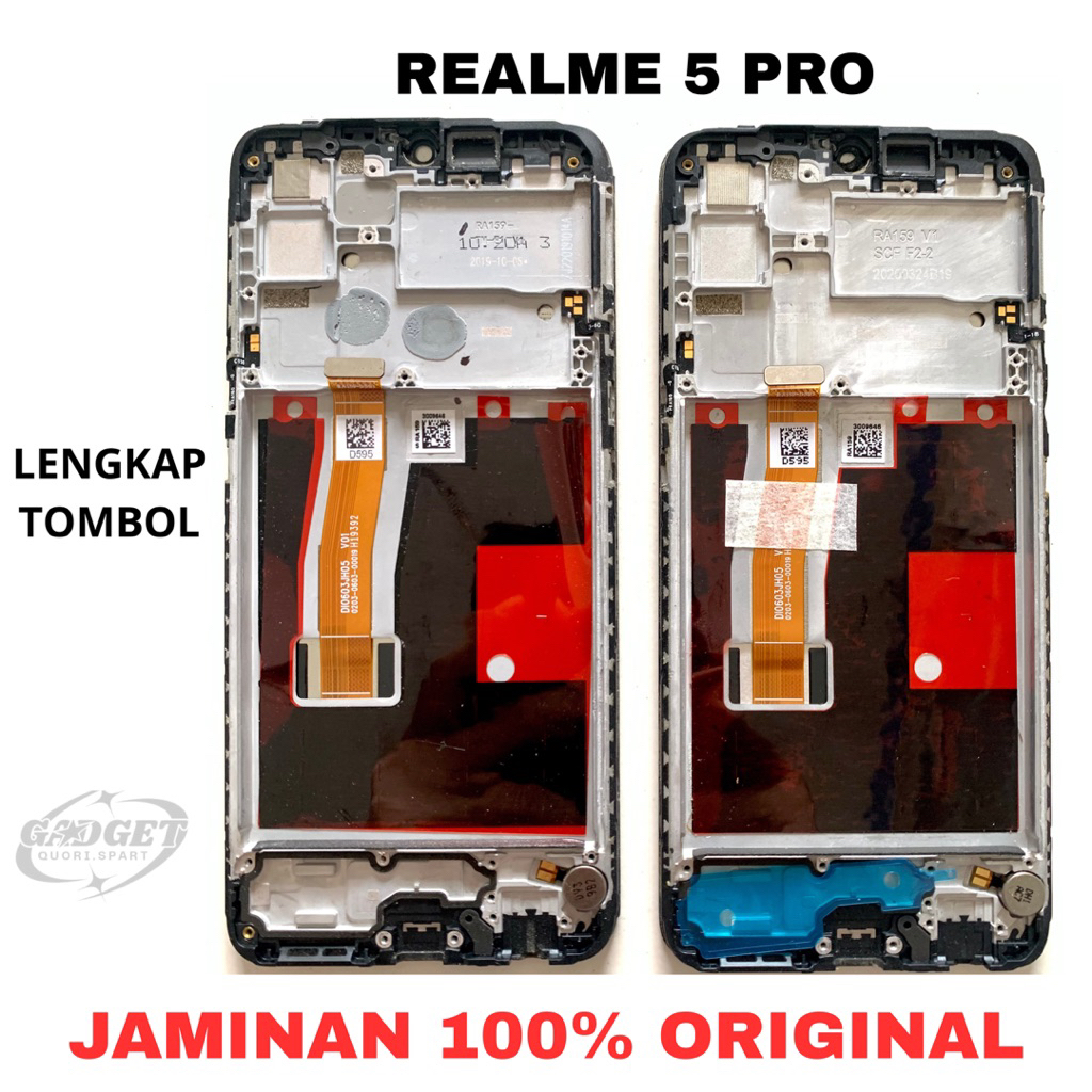 FRAME PAPAN LCD REALME 5 PRO LENGKAP TOMBOL ORIGINAL ASLI COPOTAN