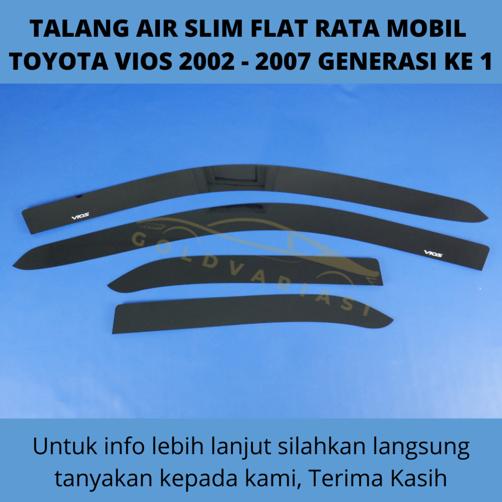 Talang Air Slim Flat Rata Mobil Toyota Vios 2002 2003 2004 2005 2006 2007 Generasi Ke 1 Slim Flat Ra