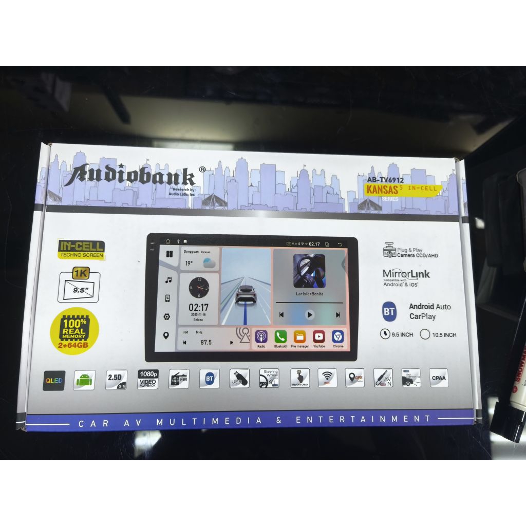 head unit android audiobank 2/64  9.5 in cell AB TV6912