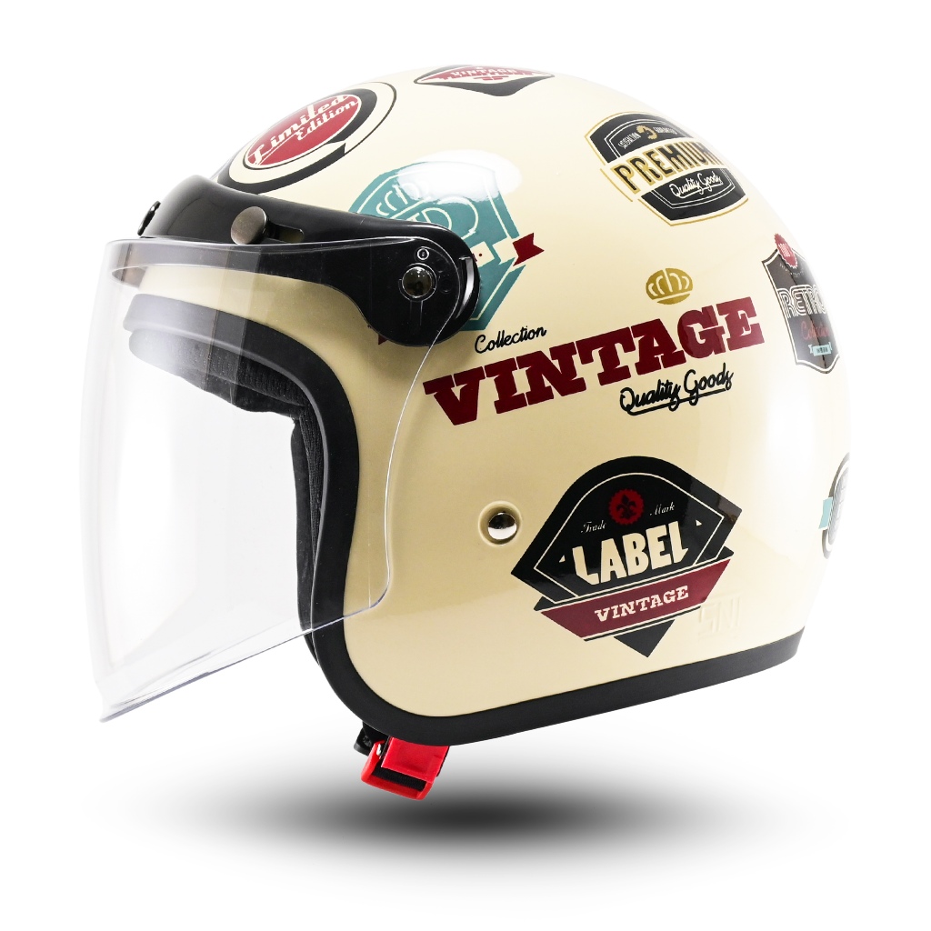 R-six Helm Bogo Dewasa Kekinian Motif Vintage