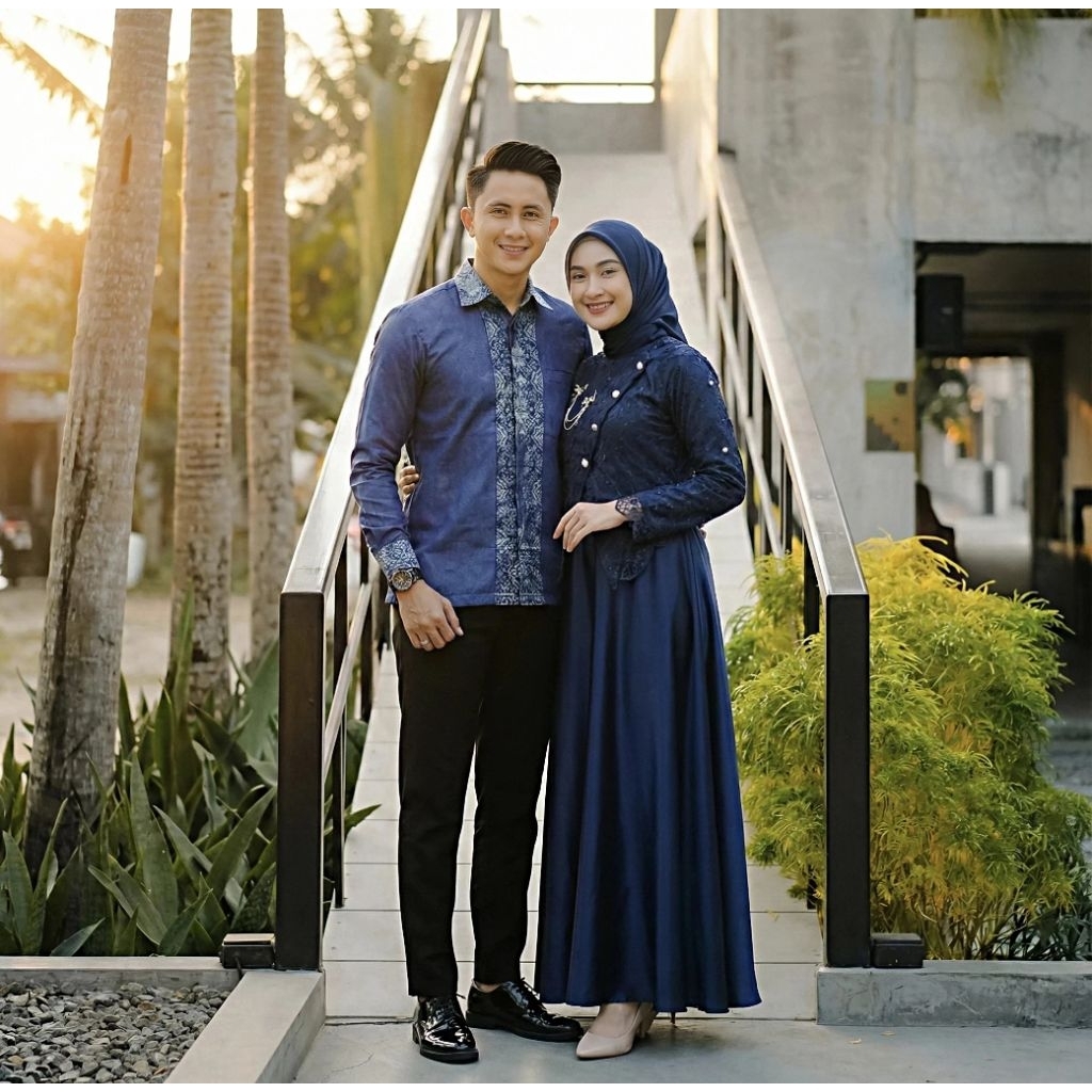 Gamis Pasangan 1 Set Gamia Coupel Coupelan Lamaran Bju 1Pasang Ramdhan Sarimbit Gamiss Plus Koko Baj