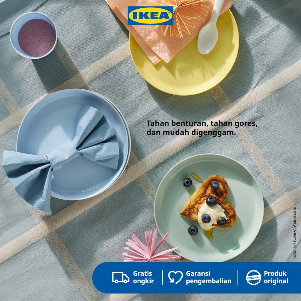 IKEA KALAS Piring Makan Bayi Serbaguna Warna-Warni Isi 6pcs