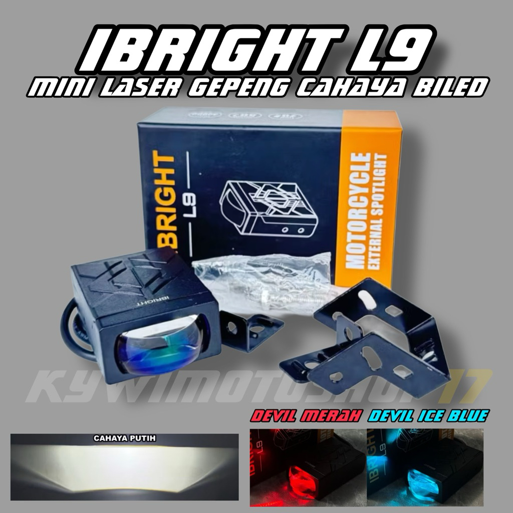 Ibright L9 cahaya biled mini laser sorot gepeng lampu d2 x1