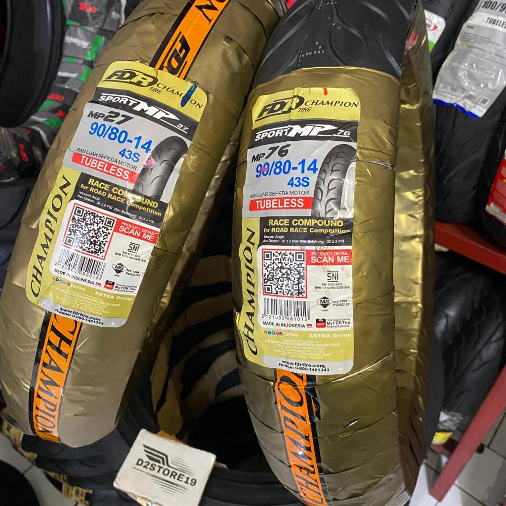 Ban FDR Mp27 Mp76 Ring 14/17 Soft Compound 90/80 100/80 Tubeless Utk Vario Beat Mio