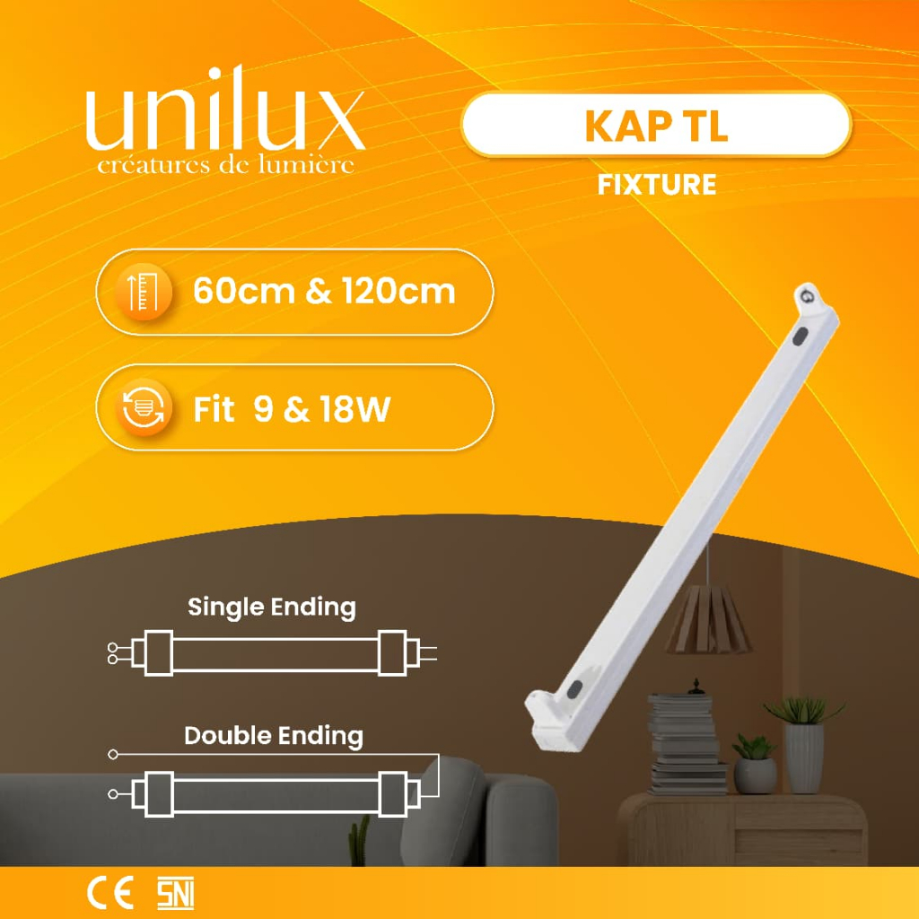 UNILUX Kap Lampu TL T8 120cm / UNILUX Kap lampu TL LED 120cm