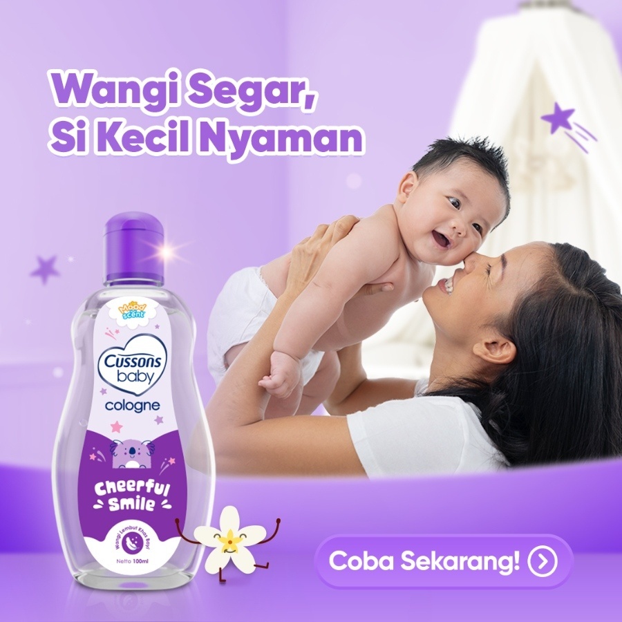 Cussons Baby Cologne Cheerful Smile 50ml Ungu