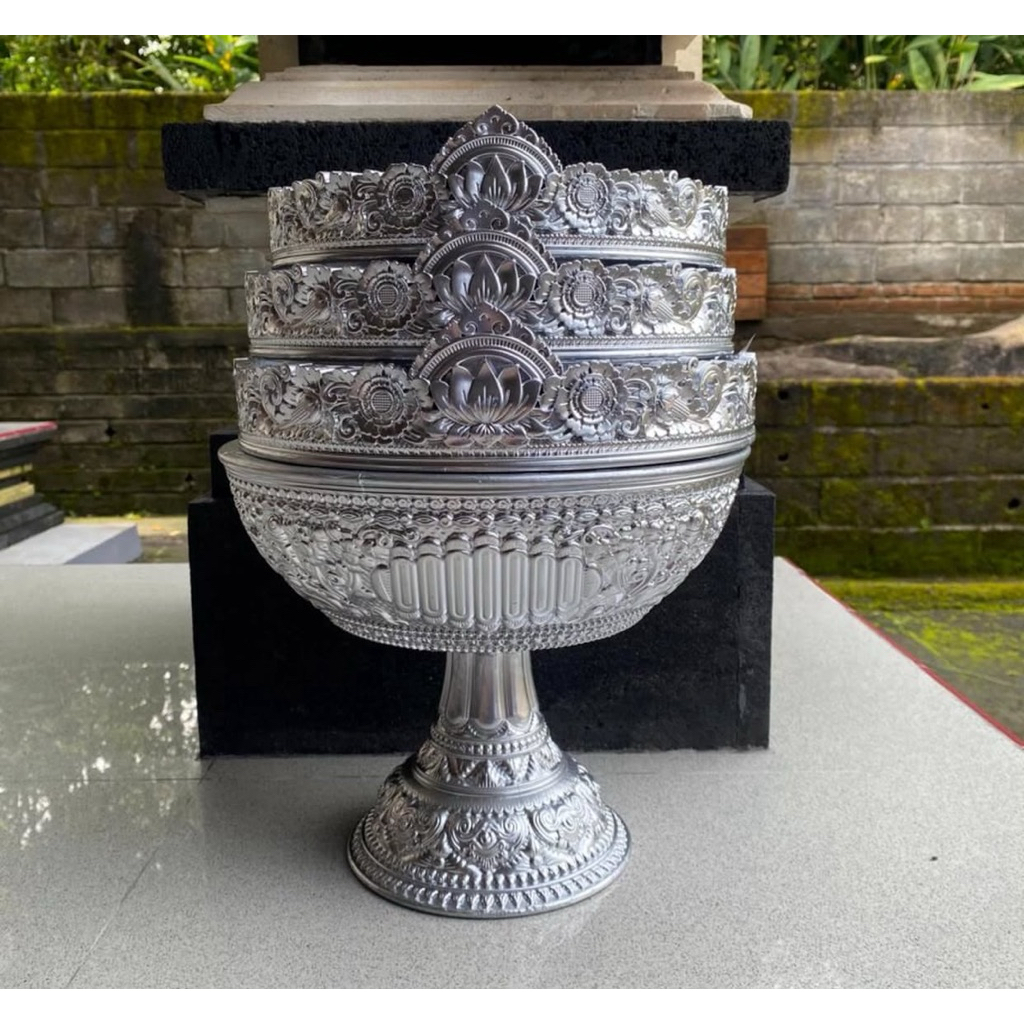 DULANG 3 SILVER TUMPUK BAHAN DASAR MELAMIN WARNA CANTIK DAN MEAH