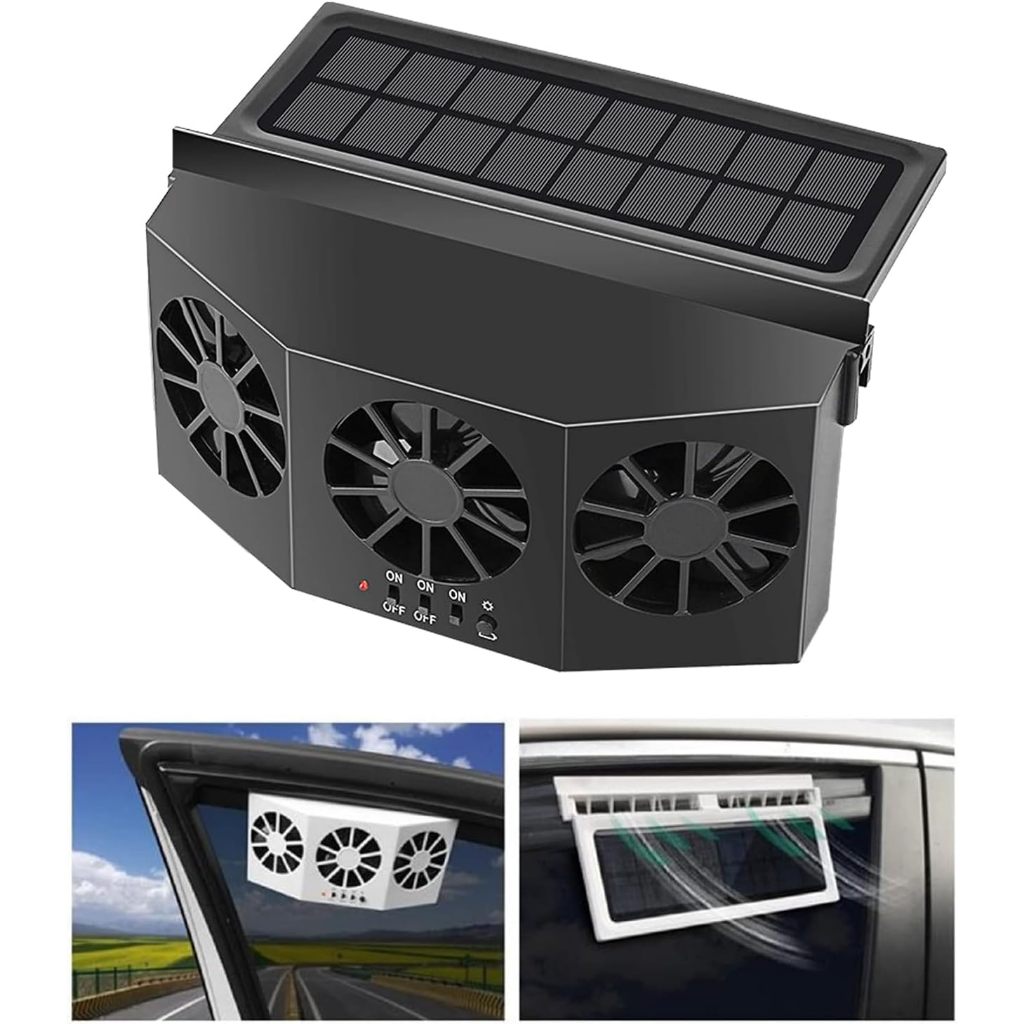 Solar Powered Fan Cooler Kipas Angin Exhaust Tenaga Surya Mobil Universal Solar Powered Car Cooling 