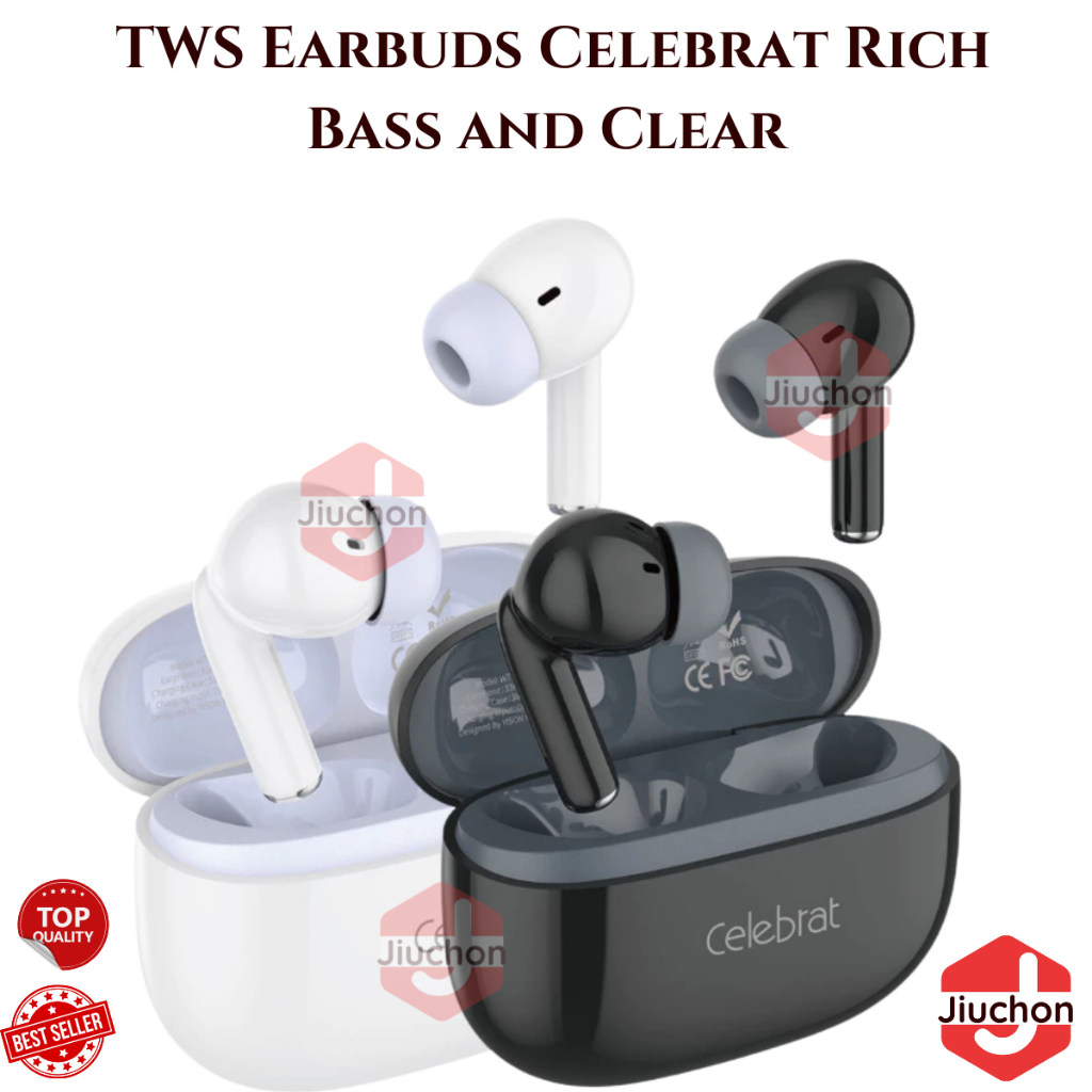 JIUCHON TWS Earbuds Celebrat W73 Rich Bass and Clear Treble Bluetooth V5.4 Koneksi Stabil