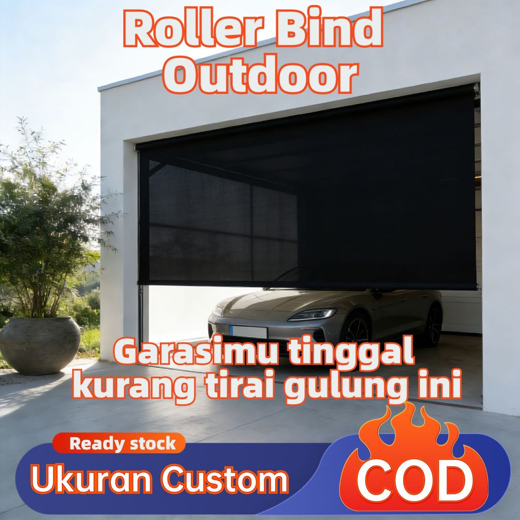 Roller Blind Outdoor Kekuatan Tinggi Tirai Gulung Outdoor Tahan Hujan Tirai Outdoor Anti Air