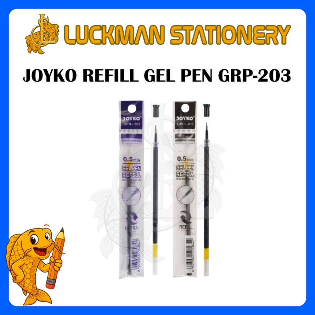 [PCS]JOYKO TINTA REFILL GEL PEN 0.5MM HITAM BIRU / TINTA PULPEN /TINTA BULPOINT [LUCKMAN STATIONERY]