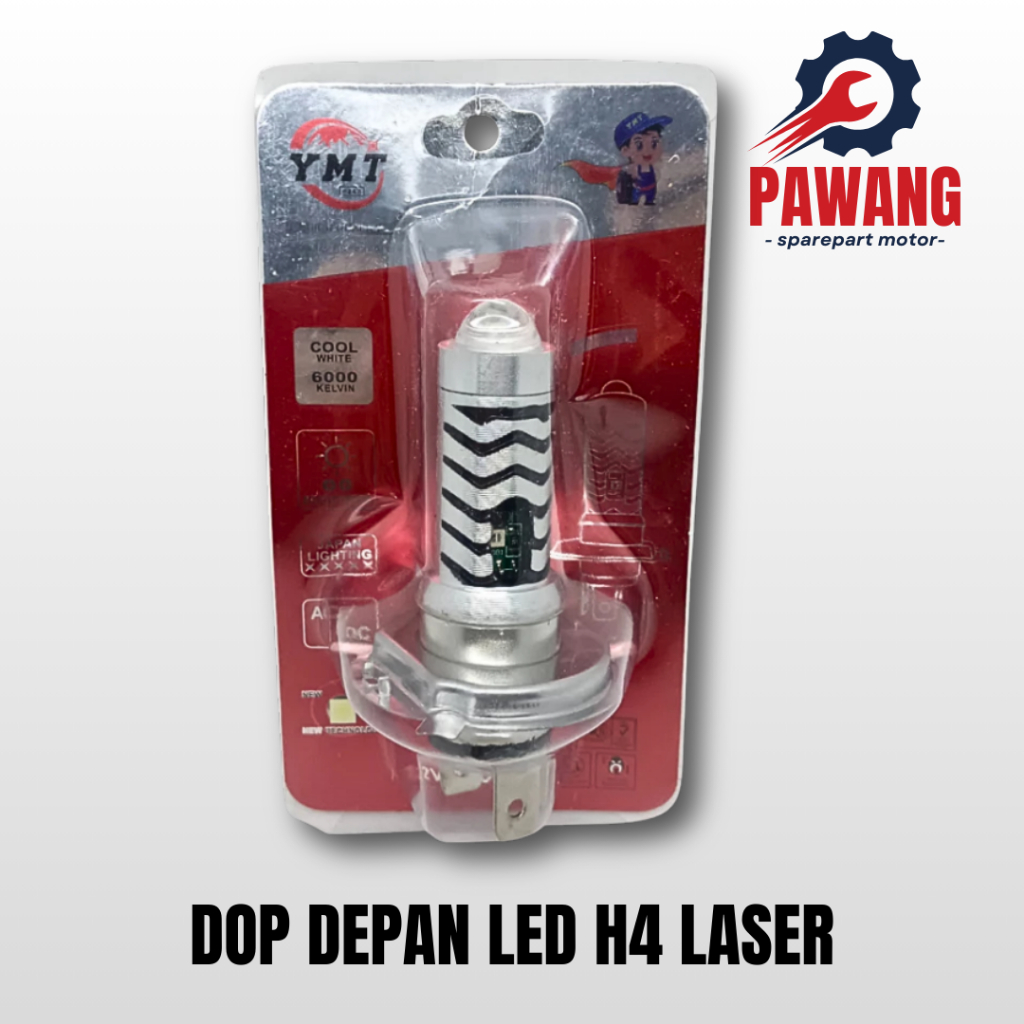 Bohlam Dop Depan Led H4 Laser Yamamoto - Lampu Depan Dop Led H4 Laser Yamamoto