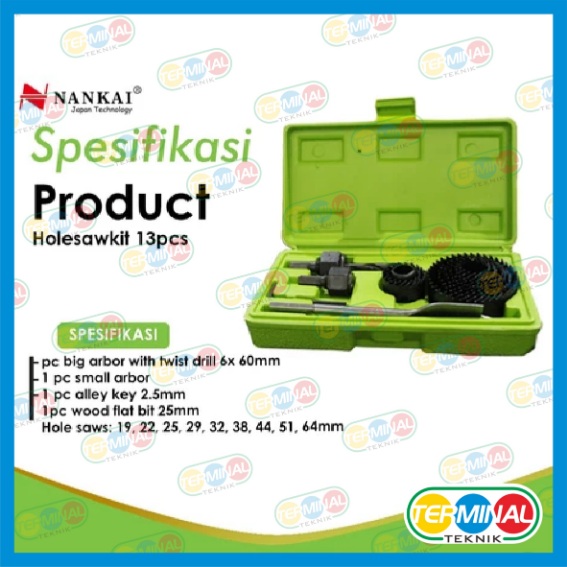 MATA BOR KAYU/HOLESAW SET 13PCS NANKAI