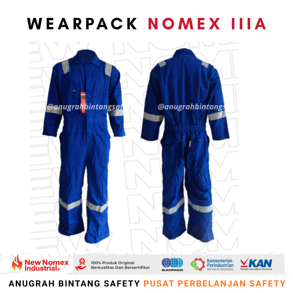 Coverall New Nomex III A Warna Biru - New Nomex Industrial