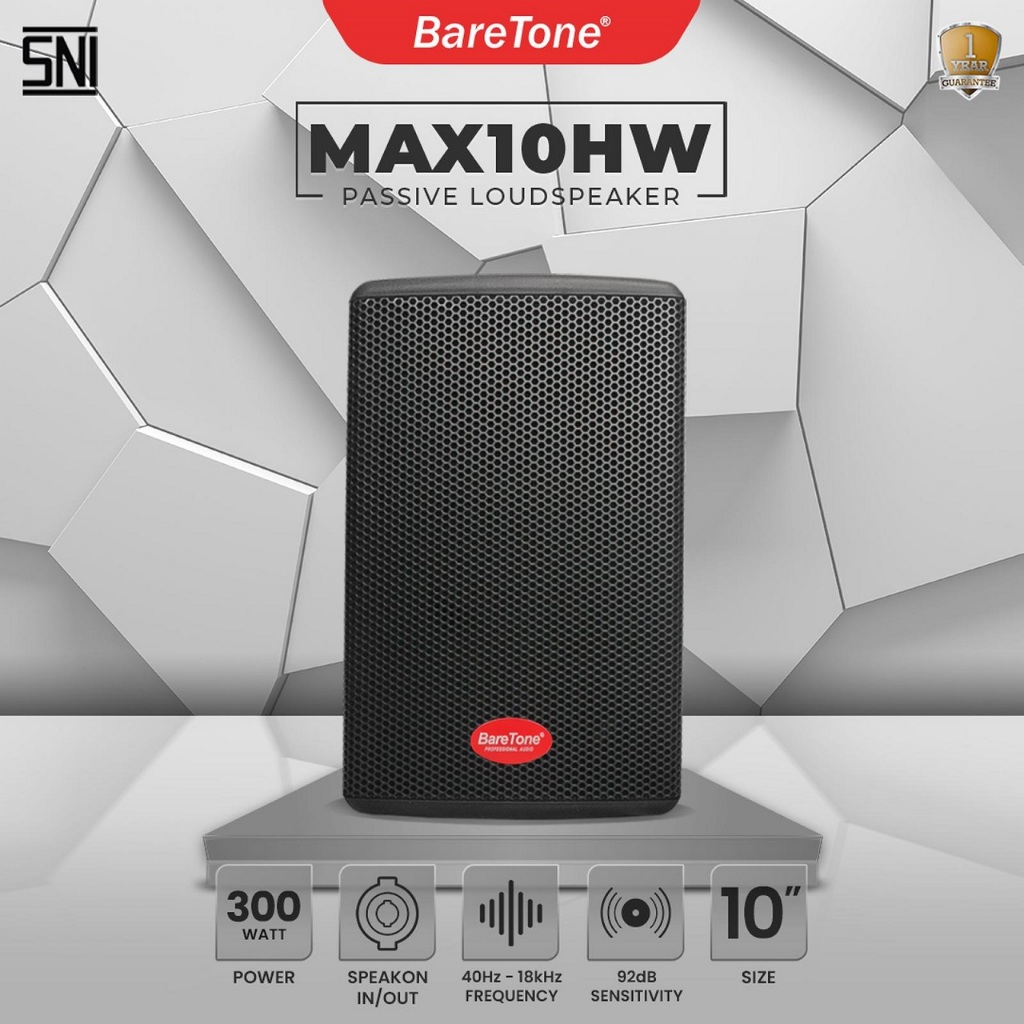 BareTone Passive Speaker 10inch - MAX10HW Wireless - 10inch