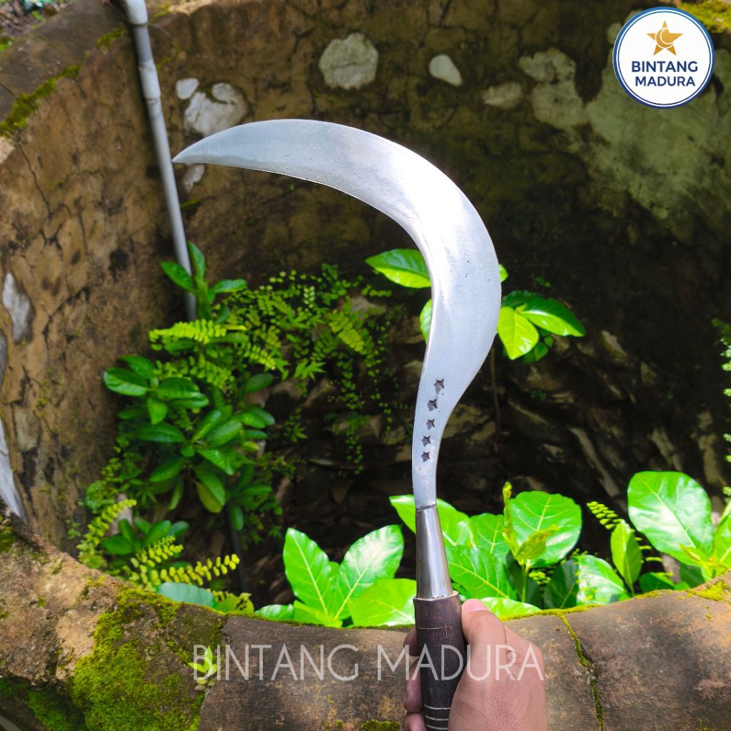 Sabit Arit Rumput Cab Bintang 5 Tajam Alat Memotong Rumput Sabit Baja Asli