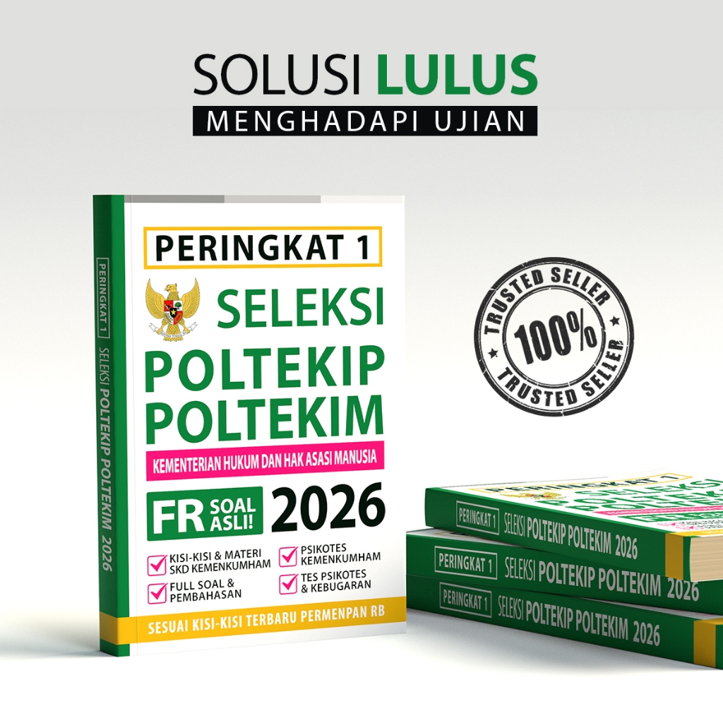BUKU PERINGKAT 1 SELEKSI POLTEKIP POLTEKIM 2026 - BUKU KEDINASAN 2026 - SOAL UJIAN POLTEKIP POLTEKIM