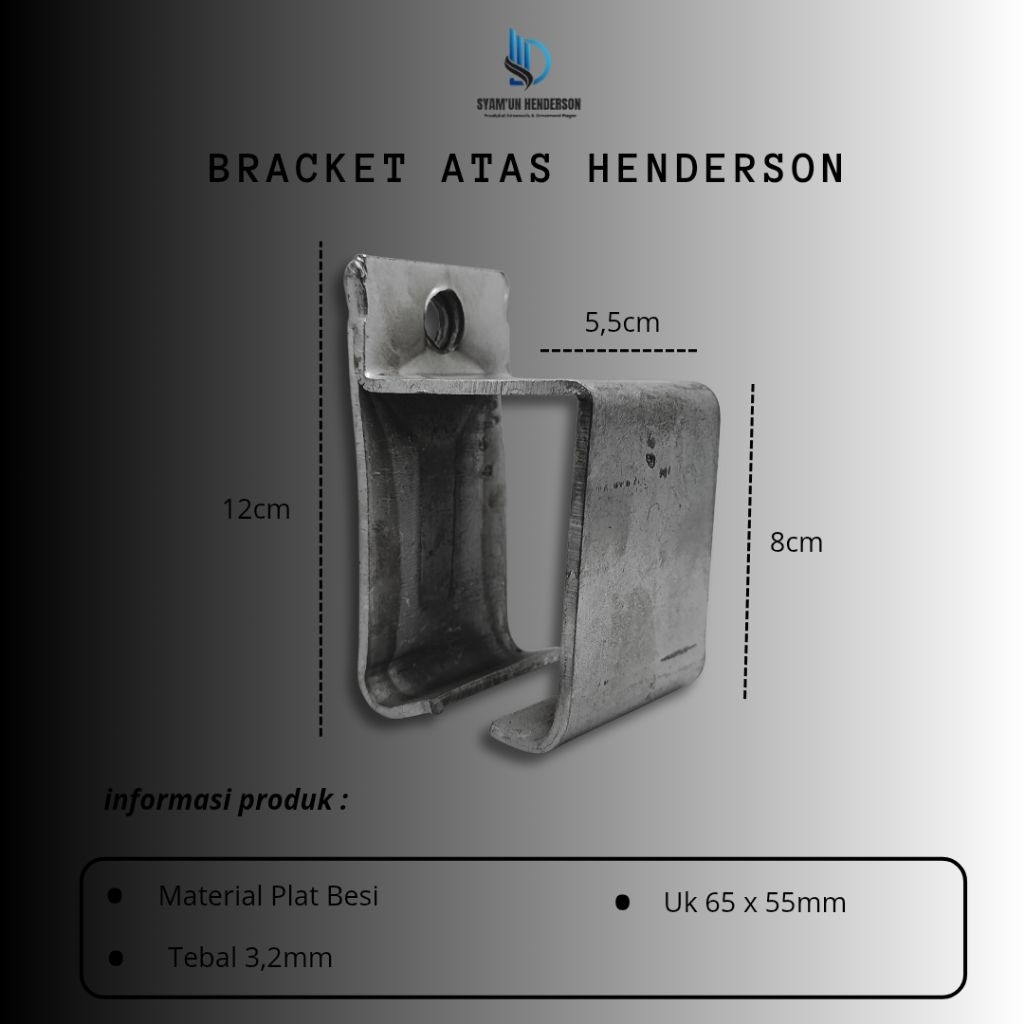 Bracket Tebal Rel Henderson | Bracket Rek Pintu Lipat | Bracket Rel Henderson Besar