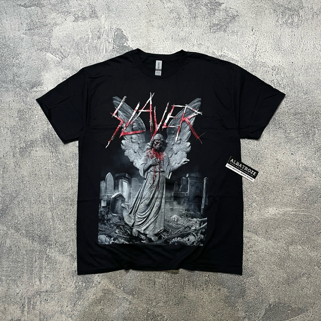 T-SHIRT / KAOS BAND OFFICIAL SLAYER - GRAVESTONE WALKS