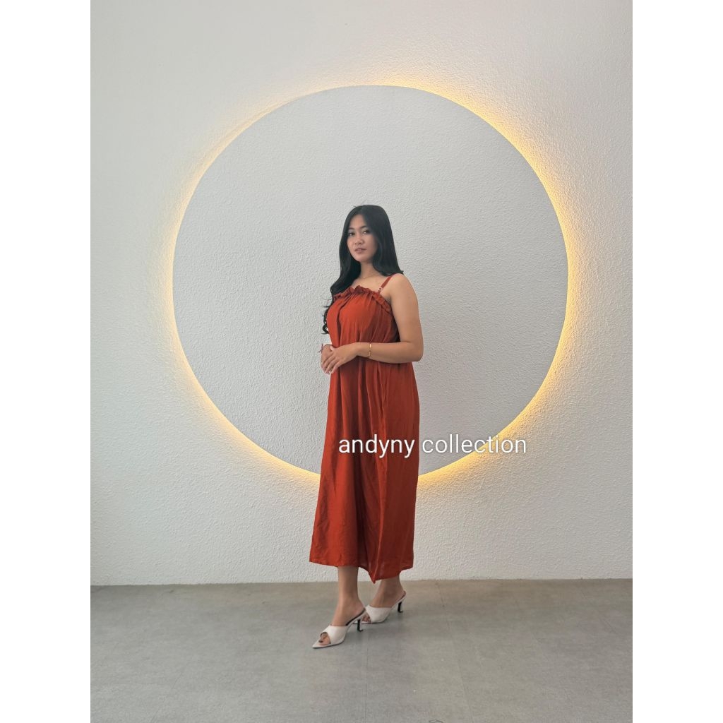 Daster Lobek panjang tali satu polos