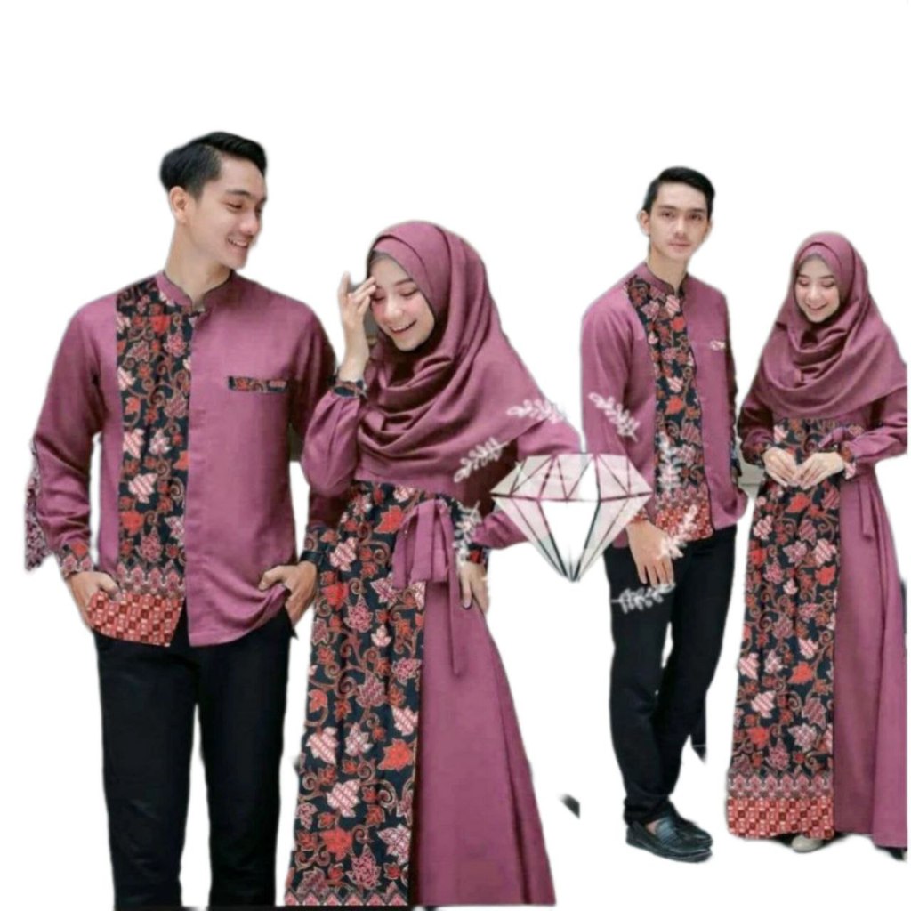 REAL VIDEO RVS2620 Couple Batik Gamis Danishah Vol2 SIZE L - XXL 4WARNA / Pakaian Muslim Pasangan / 