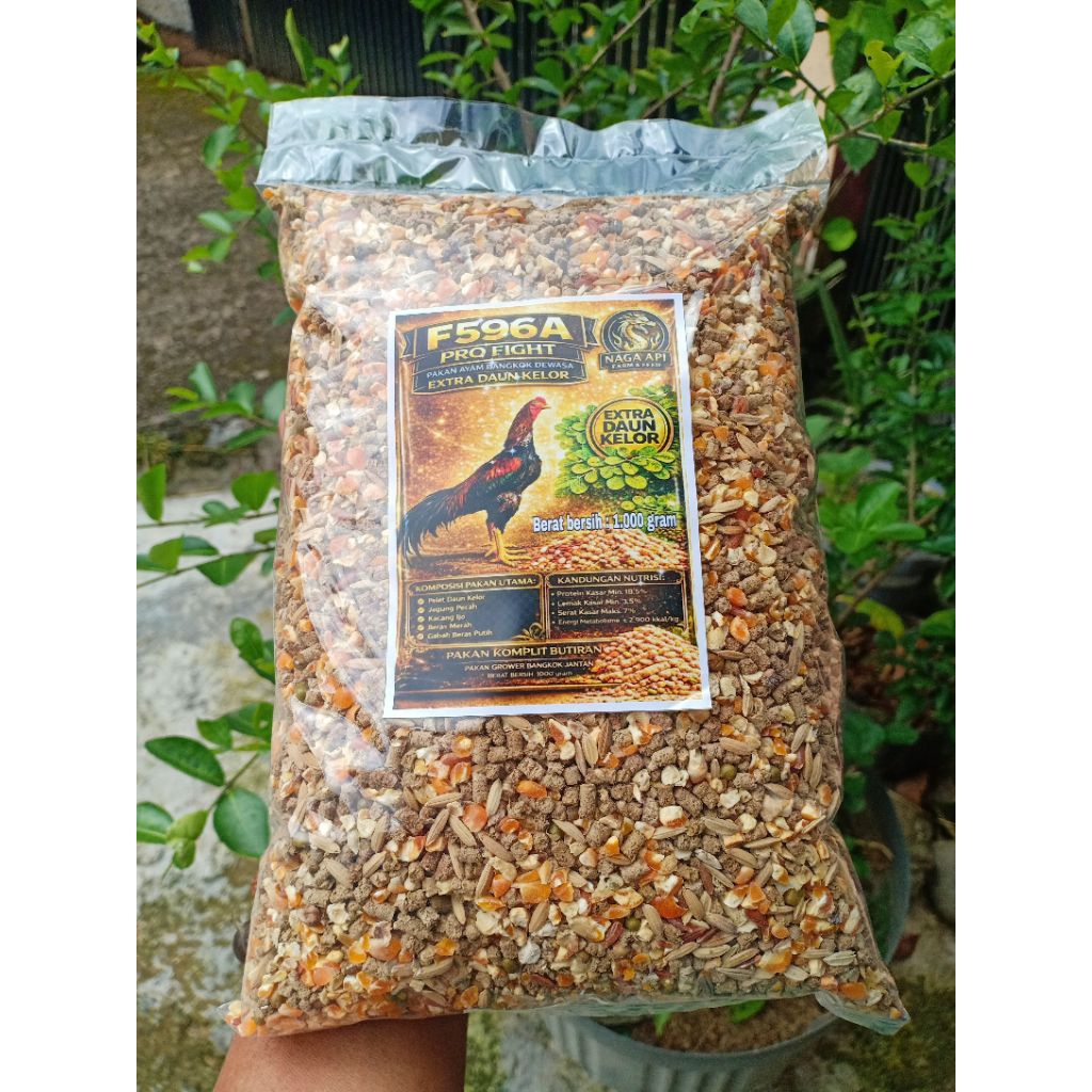 Pakan Ayam Bangkok Campuran Pelet Daun Kelor | Jagung Pecah | Beras Merah | Gabah Putih | Kacang Ijo