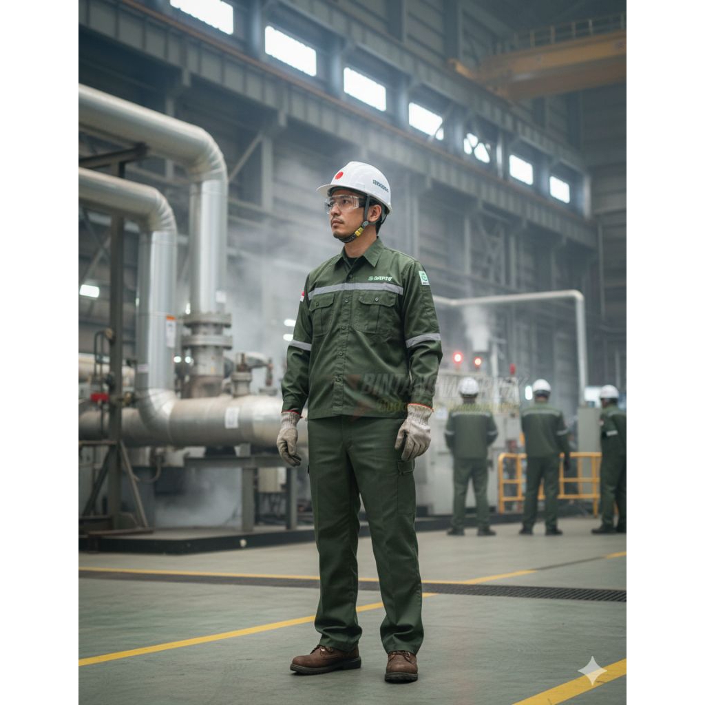 wearpack kerja proyek/wearpack model kancing/kemeja kerja proyek/baju safety/baju PDL