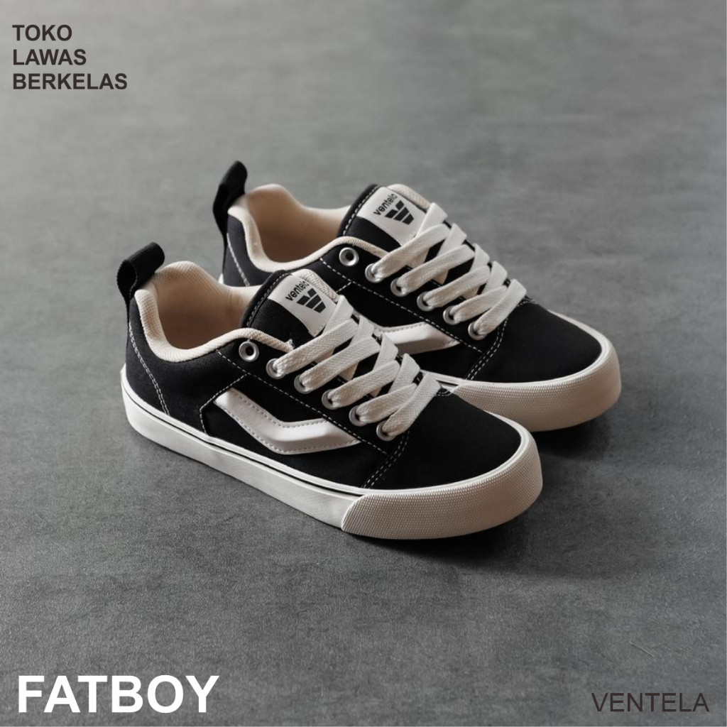 Sepatu Ventela Fatboy Black Natural - Ventela Hitam Putih Ventela Shoes Chunky