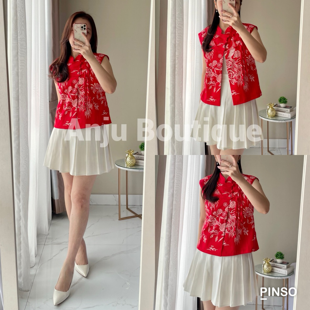 CAMELIA Cheongsam Batik Top - ANJU | Atasan Batik Cheongsam Wanita