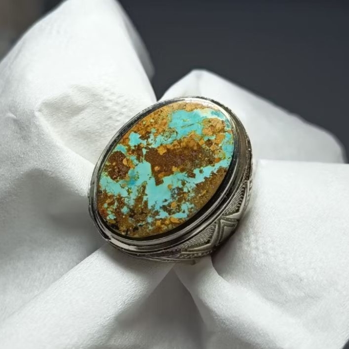 cincin Batu akik virus persi asli original serat emas sz 9