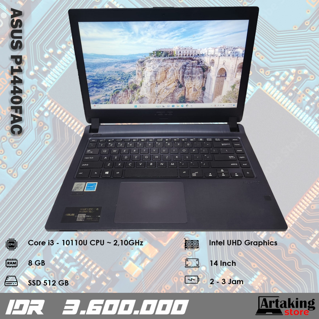 Asus P1440FAC - Core i3 - Gen 10 th - Ram 8 GB - SSD 512 GB