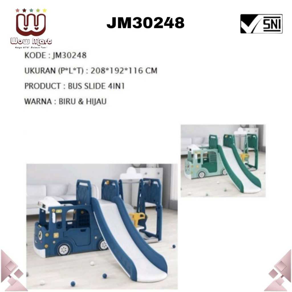 JM 30248 Baby And Kids Sliding 3IN1 // Mainan Perosotan Single Anak Plus Ayunan Playground Indoor //