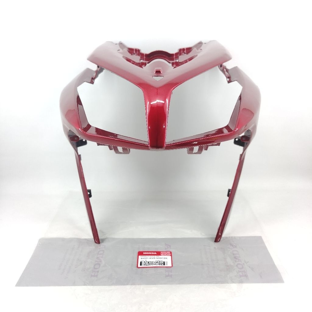 Cover Front Panel Tameng Lampu Depan Honda Vario Techno 110 Karbu Merah Maroon Original