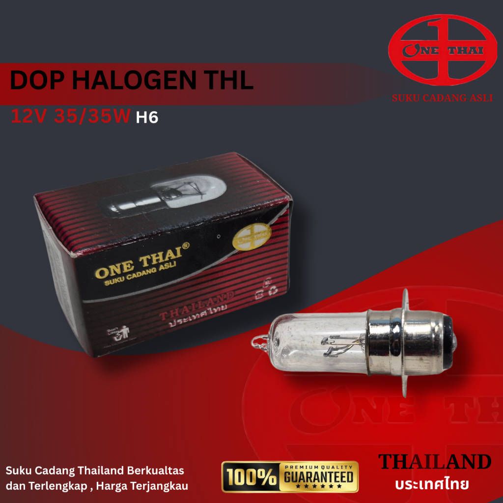 ONETHAI Dop Halogen Bohlam H6 12V 35/35W Lampu Sepeda Motor Kuning 12volt 35watt