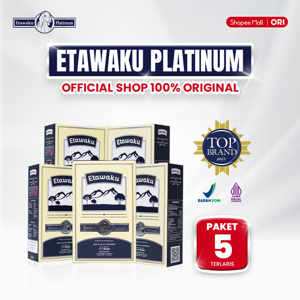Etawaku Platinum PAKET 5 BOX Susu Kambing Etawa Premium – Bantu Jaga Pernafasan & Nyeri Sendi Happy 