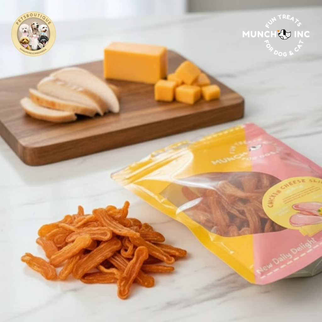 Munch Inc Dog Cat Snack Chicken Cheese Slice cemilan anjing kucing sehat import