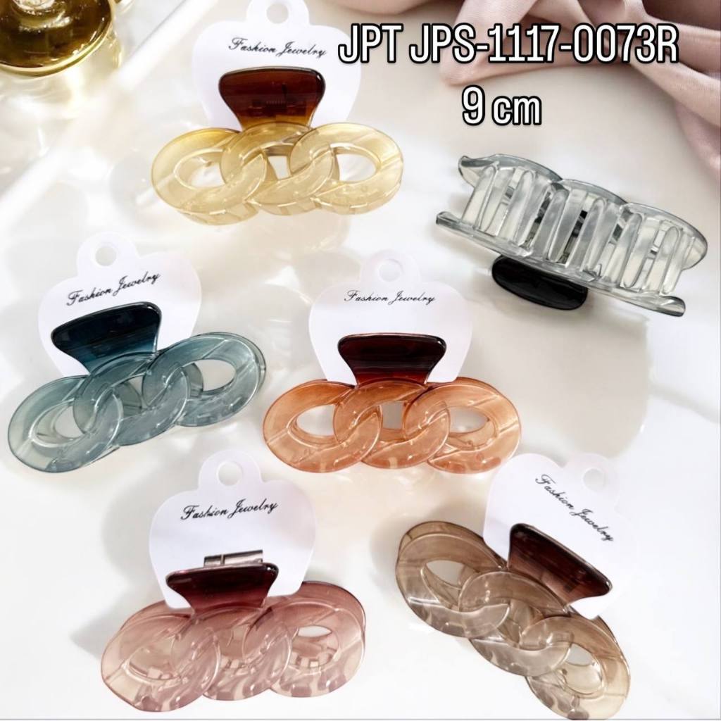 JPT JPS-1117-0073R - ISI 12 JEPIT GLOSSY 9 CM TRANSPARAN GRADASI MODEL RANTAI