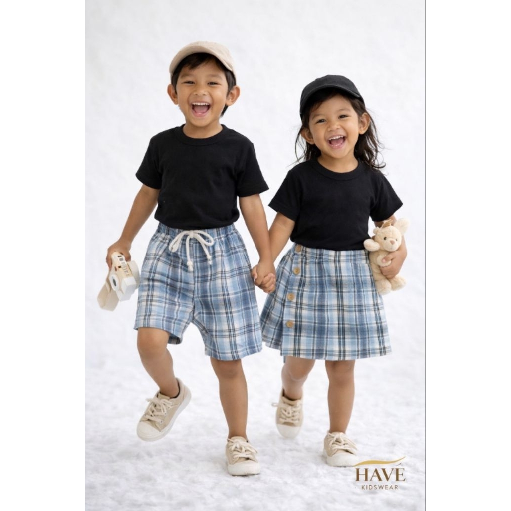 Flanel Celana dan Rok Anak Couple