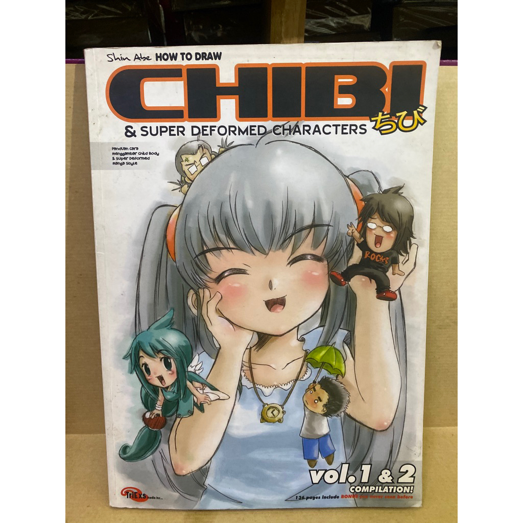 Buku Original SHIN ABE S HOW TO DRAW CHIBI & SUPERDEFORM COMPILATION VOL 1& 2