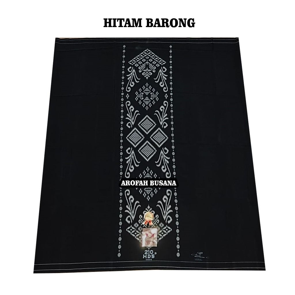 Sarung HDS Hitam Polos Samarinda Ukuran Dewasa Anti Kusut