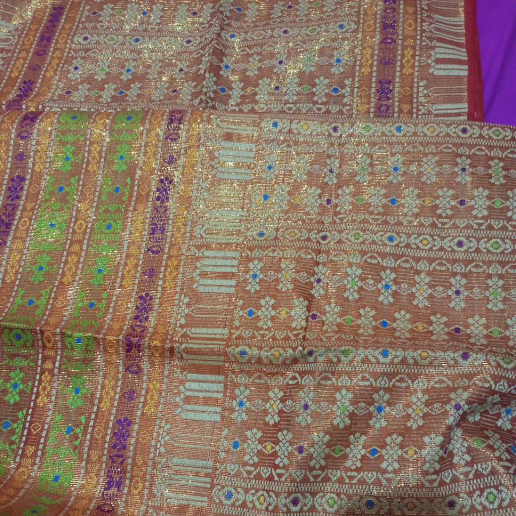 kain tenun songket lombok asli kain + selendang