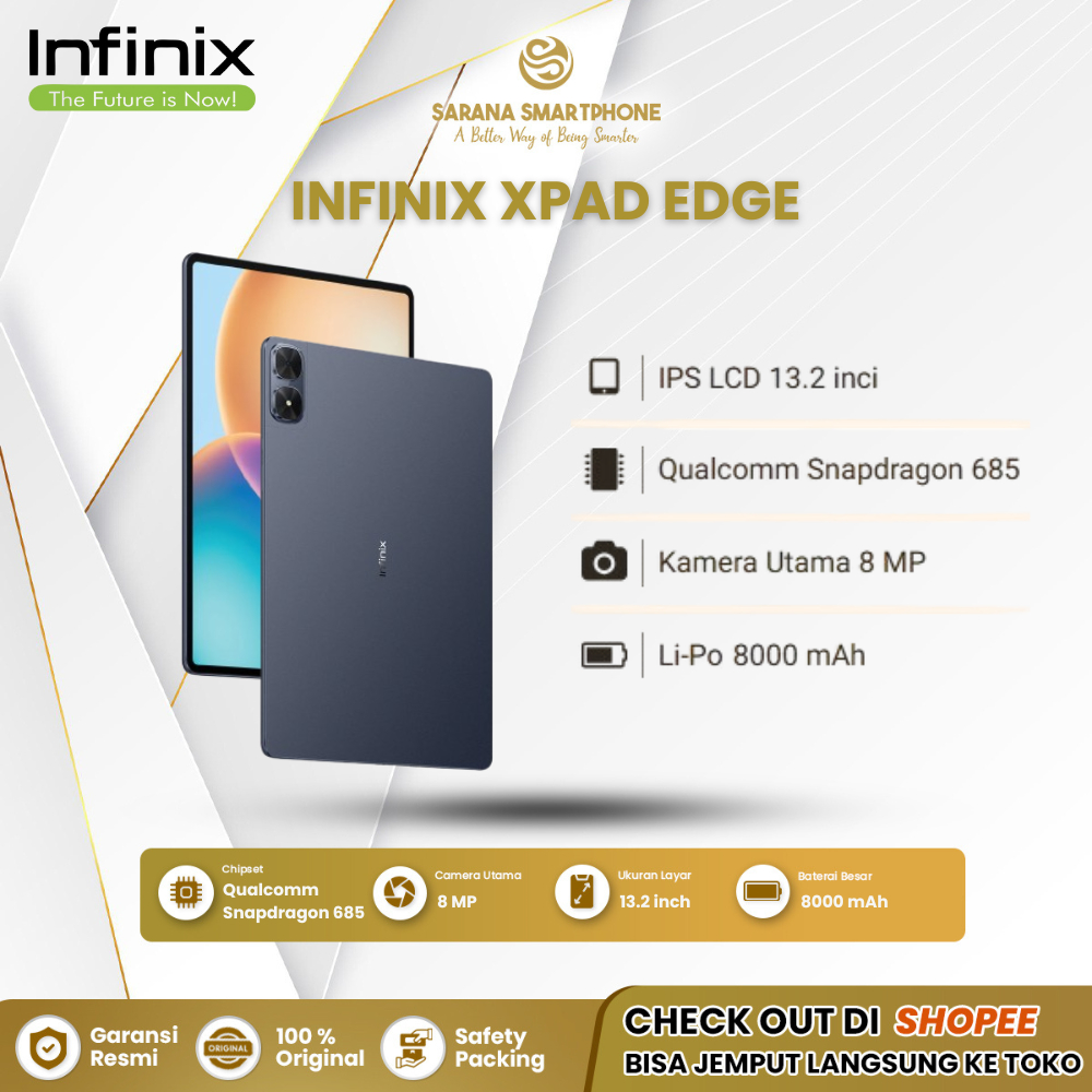 INFINIX XPAD EDGE 8/256 GB Tablet Android Layar Besar RAM Besar Memori Lega Performa Kencang Origina
