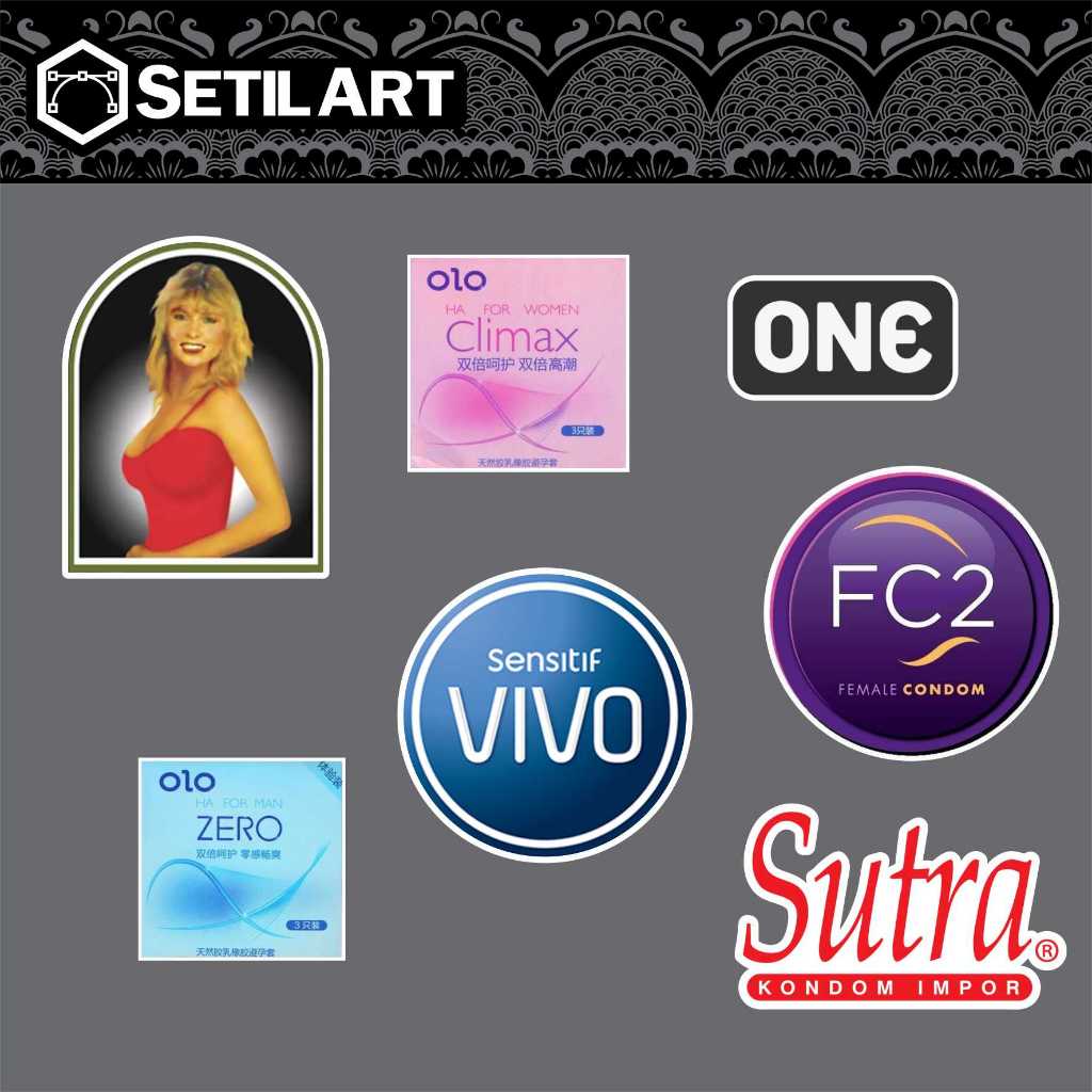 22 PCS STICKER BRAND DEWASA SPONSOR LOGO KONDOM SETILART