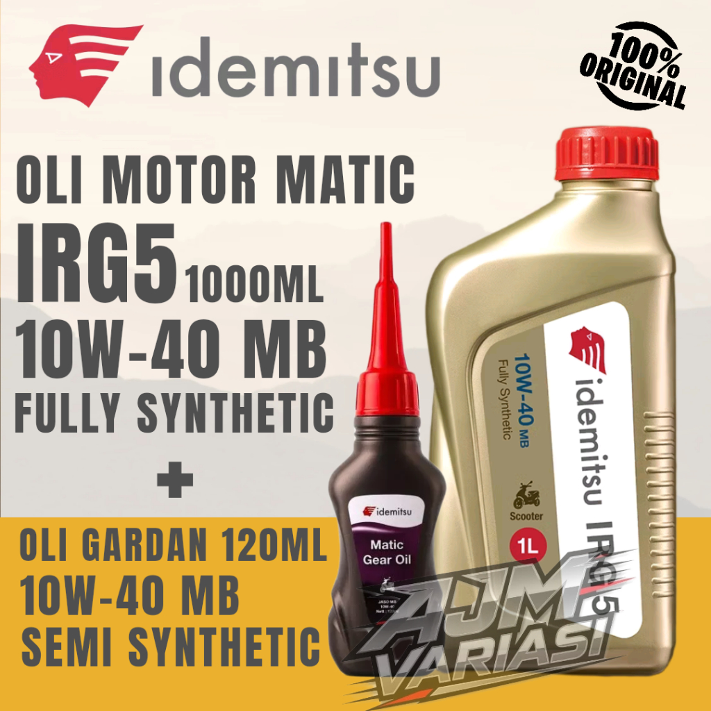 Oli Idemitsu Matic IRG5 10W-40 MB Full Synthetic 1 Liter + Oli Gardan Idemitsu 120ml