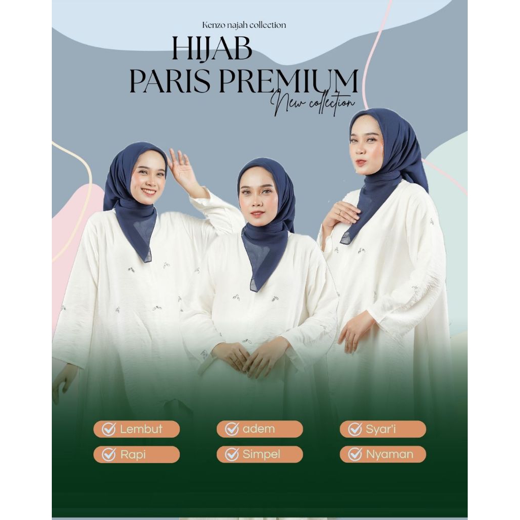 HIJAB PARIS JADUL//HIJAB PARIS PREMIUM//BANYAK PILIHAN WARNA by.KENZO NAJAH