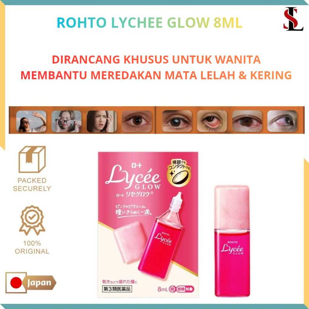 Rohto Lycee Glow Eye Drops 8ml For Woman Original Japan