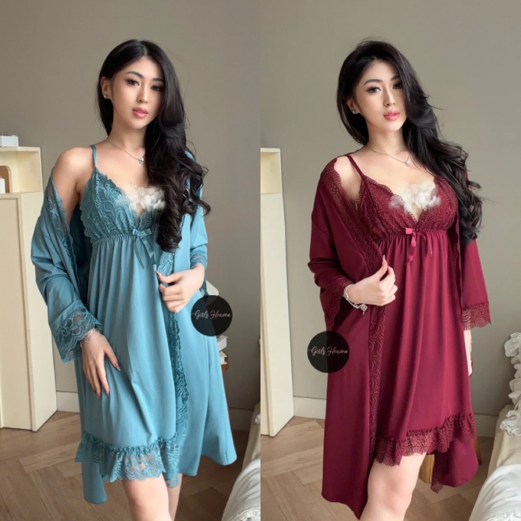 007L Lingerie Dress + Kimono + Belt [ Girlsheaven_id ]