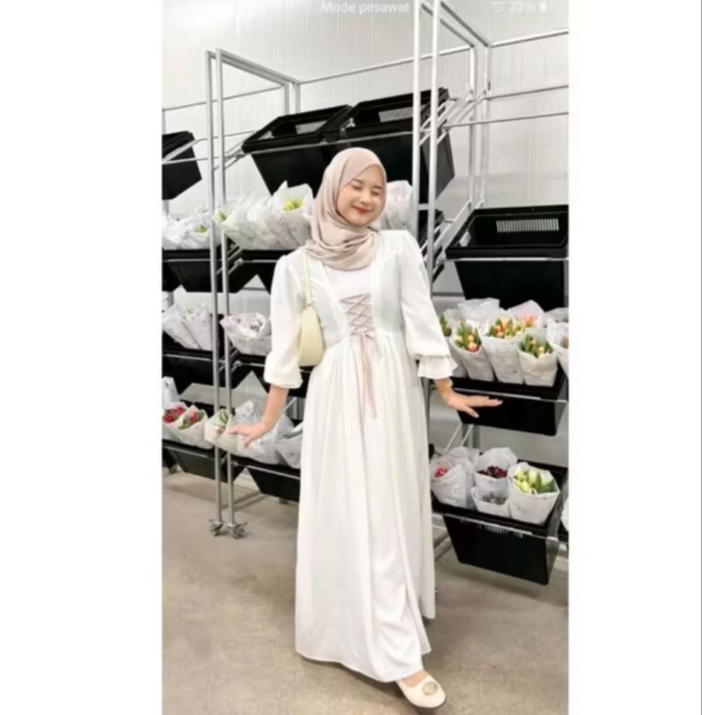 FADILAH DRESS SATIN/Dress Kondangan Satin Hijab/Gamis Lebaran Terbaru